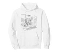 Vintage Computer PC Expanded View IT Diagram Graphic Felpa con Cappuccio