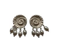 Vintage Conch Pearl Tassel Earrings, Elegant Natural Shell Drop Dangle Earrings, Boho Summer Beach Wedding Guest, Bridal Party Prom Accessories