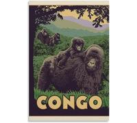 Vintage Congo Africa Viaggio Poster Retro Wall Art Tela Poster Art Print Casa Decorazione Camera Decorazione Non incorniciato 50x75cm