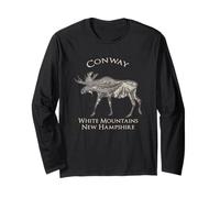 Vintage Conway White Mountains New Hampshire Alce Maglia a Manica