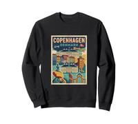 Vintage Copenaghen Danimarca Viaggio Souvenir Città Turistica Regalo Felpa