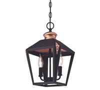 Vintage Coprire Lampada Valery Nero Luce a Sospensione Rame Con 2 Fonti di E14