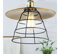 Vintage Coprire Pendolo Appesa Lampada Retrò Luce Rilevatori Ottone Loft