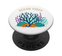 Vintage Coral Marine Beach Reef Estetica Ocean Life PopSockets PopGrip Adesivo