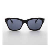 Vintage Corno Cerchio Sole Doppio Rivetti Rotondo Tempio Punta Opaco Nero -