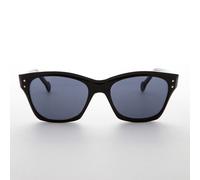 Vintage Corno Cerchio Sole Doppio Rivetti Rotondo Tempio Punta Opaco Nero -