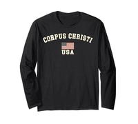 Vintage Corpus Christi USA Bandiera Americana Cool Souvenir Retro Maglia a Manica