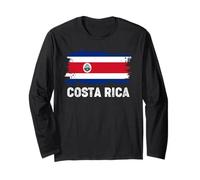 Vintage Costa Rica Bandiera Costa Rica Family Pride Maglia a Manica