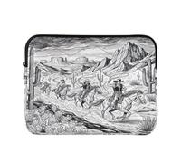 Vintage Cowboy Bianco Trapuntato Computer Sleeve | Custodia impermeabile per computer portatile per lavoratori remoti durante il lavoro e la scuola, taglia M