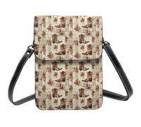 Vintage Cowboy Boots Stampa Piccola Crossbody Borse per le donne, Piccole Borse in Pelle Cellulare Cross Body Bag