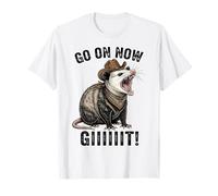 Vintage Cowboy Opossum Go On Now Giiiit Divertente Western Tee Maglietta
