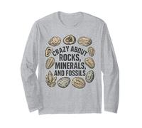 Vintage Crazy About Rocks, Minerali, Fossili, Geologia Amore Maglia a Manica