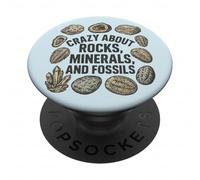 Vintage Crazy About Rocks, Minerali, Fossili, Geologia Amore PopSockets PopGrip Adesivo