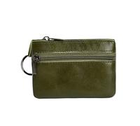 Vintage Crazy Horse Cuoio Degli Uomini Della Moneta Della Borsa Della Moneta Del Cuoio Genuino, Borsa Piccola Verde, Taglia unica