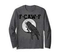 Vintage Crow F Caw F Funny Black Bird Lover Raven Gothic Maglia a Manica
