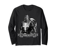 Vintage Crusader Cavaliere I Fear No Evil Grafica Maglia a Manica