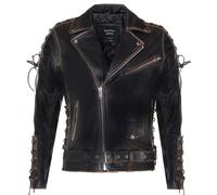 Vintage da Uomo Nero Brando “ Live To Ride ” Goffrato Aquila Pelle Biker Giacca