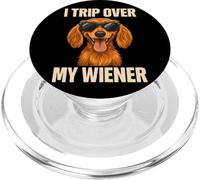 Vintage Dachshund Shirt I Trip Over My Wiener PopSockets PopGrip per MagSafe