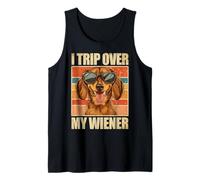Vintage Dachshund Tee I Trip Over My Wiener Canotta