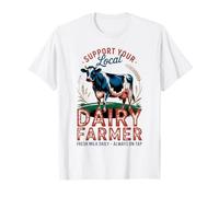Vintage Dairy Farmer Mucca - Retro Support Local Dairy Farmer Maglietta