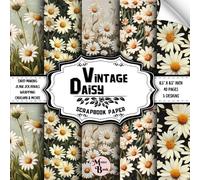 Vintage Daisy Scrapbook Paper: Double Sided Sheets | Flower Pattern for Collage, Origami, Junk Journals, and Various DIY Craft Projects | 8.5" x 8.5" (21.59 x 21.59 cm)