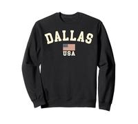 Vintage Dallas USA Bandiera Americana Texas Cool Souvenir Retro Felpa