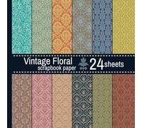 Vintage Damask Floral Scrapbook Paper: Retro Patterned Sheets for Collages, Invitations, Journals, Origami, Cards - 12 Designs - 2 Sheets/Design - 8.5"x8.5"