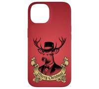 Vintage Dapper Stag Merry Christmas formale Holiday Graphic Custodia per iPhone 14