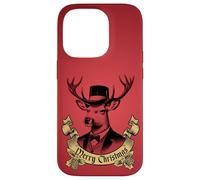Vintage Dapper Stag Merry Christmas formale Holiday Graphic Custodia per iPhone 14 Pro
