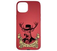 Vintage Dapper Stag Merry Christmas formale Holiday Graphic Custodia per iPhone 15 Plus
