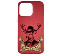 Vintage Dapper Stag Merry Christmas formale Holiday Graphic Custodia per iPhone 15 Pro Max