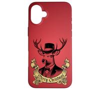 Vintage Dapper Stag Merry Christmas formale Holiday Graphic Custodia per iPhone 16 Plus