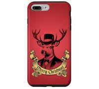 Vintage Dapper Stag Merry Christmas formale Holiday Graphic Custodia per iPhone 7 Plus/8 Plus