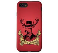 Vintage Dapper Stag Merry Christmas formale Holiday Graphic Custodia per iPhone SE (2020) / 7/8