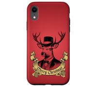 Vintage Dapper Stag Merry Christmas formale Holiday Graphic Custodia per iPhone XR