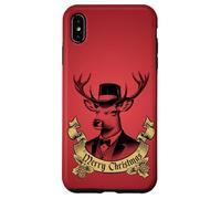 Vintage Dapper Stag Merry Christmas formale Holiday Graphic Custodia per iPhone XS Max