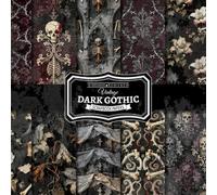 Vintage Dark Gothic Scrapbook Paper: Create Elegant Dark Projects with Victorian Textures, Moons, and Ornate Florals for Journals and Art Collage