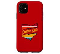 Vintage Dayton Ohio Strisce Colorate All'interno Ohio State Map Custodia per iPhone 11