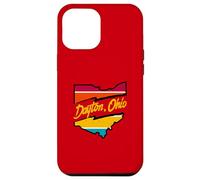 Vintage Dayton Ohio Strisce Colorate All'interno Ohio State Map Custodia per iPhone 12 Pro Max