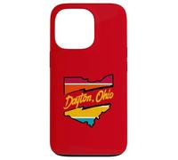 Vintage Dayton Ohio Strisce Colorate All'interno Ohio State Map Custodia per iPhone 13 Pro