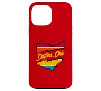 Vintage Dayton Ohio Strisce Colorate All'interno Ohio State Map Custodia per iPhone 13 Pro Max