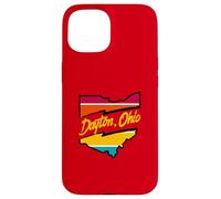 Vintage Dayton Ohio Strisce Colorate All'interno Ohio State Map Custodia per iPhone 15