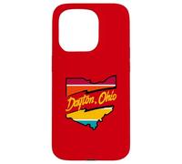 Vintage Dayton Ohio Strisce Colorate All'interno Ohio State Map Custodia per iPhone 15 Pro