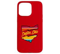 Vintage Dayton Ohio Strisce Colorate All'interno Ohio State Map Custodia per iPhone 15 Pro Max