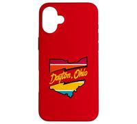 Vintage Dayton Ohio Strisce Colorate All'interno Ohio State Map Custodia per iPhone 16 Plus
