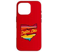 Vintage Dayton Ohio Strisce Colorate All'interno Ohio State Map Custodia per iPhone 16 Pro