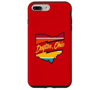 Vintage Dayton Ohio Strisce Colorate All'interno Ohio State Map Custodia per iPhone 7 Plus/8 Plus