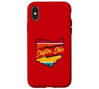 Vintage Dayton Ohio Strisce Colorate All'interno Ohio State Map Custodia per iPhone X/XS