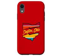 Vintage Dayton Ohio Strisce Colorate All'interno Ohio State Map Custodia per iPhone XR