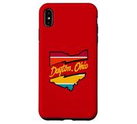Vintage Dayton Ohio Strisce Colorate All'interno Ohio State Map Custodia per iPhone XS Max